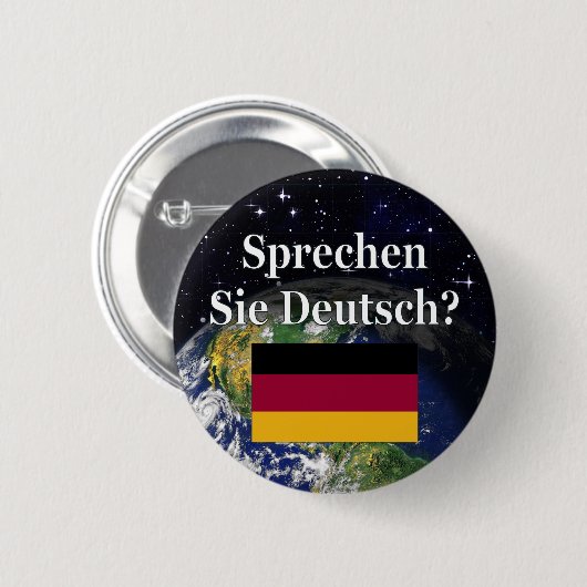 Spreek je Duits? Vlag & aarde Ronde Button 5,7 Cm (Voorkant /achterkant)