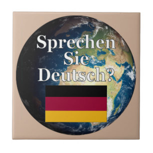 Spreek je Duits? Vlag & aarde Tegeltje