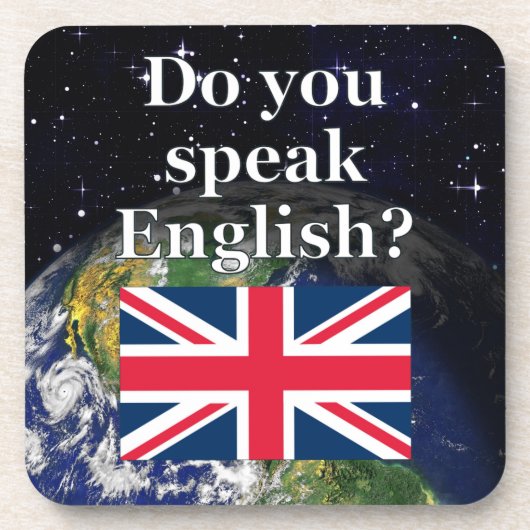 Spreek je Engels? Vlag & aarde Bier Onderzetter (Voorkant)