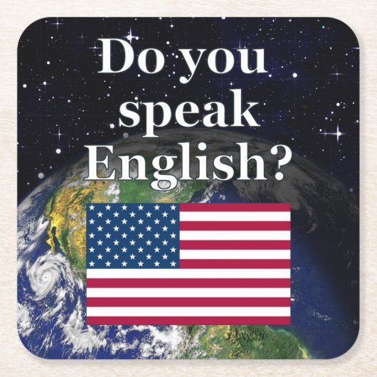 Spreek je Engels? Vlag & aarde Kartonnen Onderzetters (Voorkant)