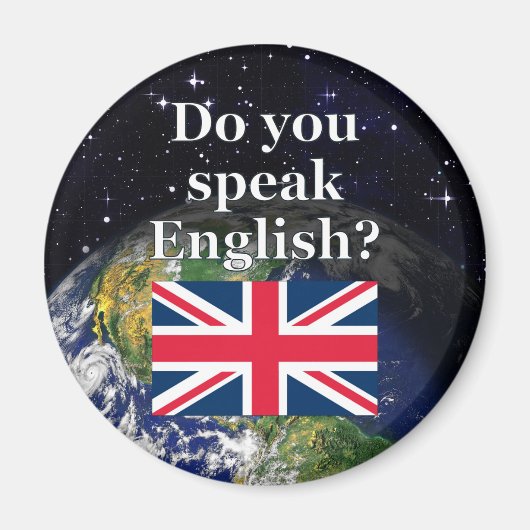 Spreek je Engels? Vlag & aarde Magneet (Voorkant)