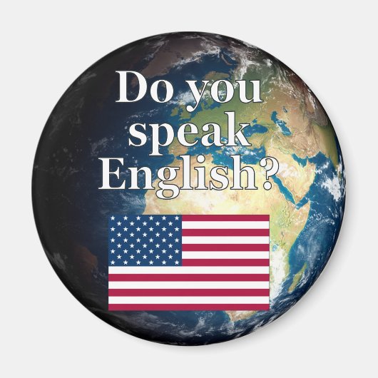Spreek je Engels? Vlag & aarde Magneet (Voorkant)