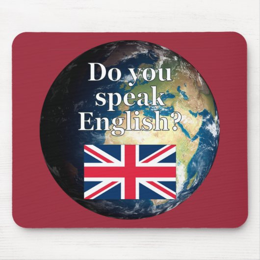 Spreek je Engels? Vlag & aarde Muismat (Voorkant)