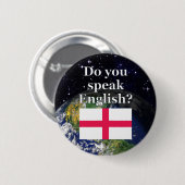Spreek je Engels? Vlag & aarde Ronde Button 5,7 Cm (Voorkant /achterkant)