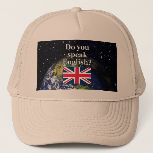 Spreek je Engels? Vlag & aarde Trucker Pet (Voorkant)