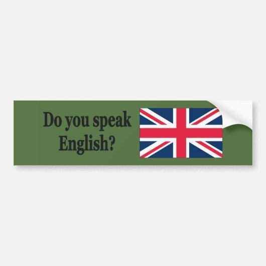 Spreek je Engels? Vlag bf Bumpersticker (Voorkant)