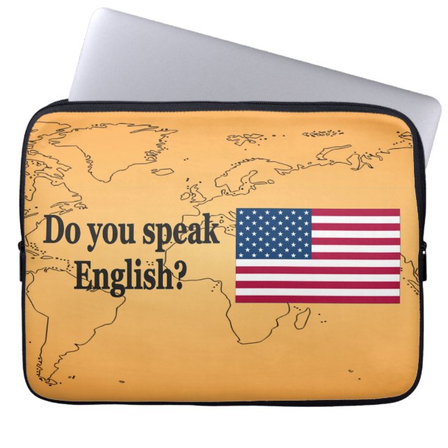 Spreek je Engels? Vlag bf Laptop Sleeve (Voorkant)