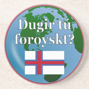 Spreek je Faroees? In het Faroees. Markering en we Zandsteen Onderzetter