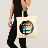 Spreek je Fins? Vlag & aarde Tote Bag (Voorkant (product))