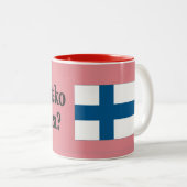 Spreek je Fins? Vlag bf Tweekleurige Koffiemok (Voorkant rechts)