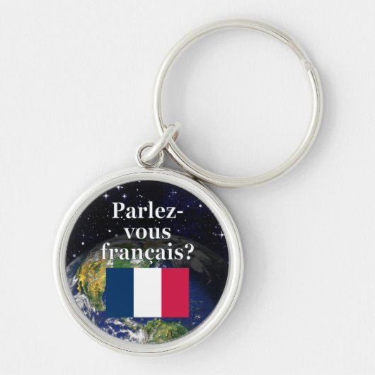 Spreek je Frans? Vlag & aarde Sleutelhanger (Voorkant)