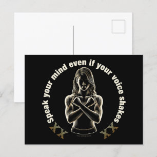 Spreek je gedachten uit, zelfs als je stem trilt! briefkaart