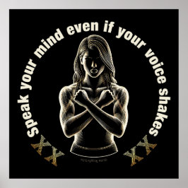 Spreek je gedachten uit, zelfs als je stem trilt! poster