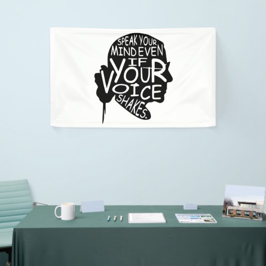 Spreek je gedachten zelfs als je stem wordt gedeel spandoek (Beurs)