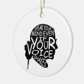 Spreek je geest zelfs als je stem schreeuwt keramisch ornament (Links)