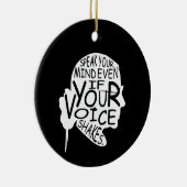 Spreek je geest zelfs als je stem schreeuwt keramisch ornament (Rechts)