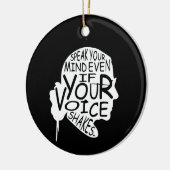 Spreek je geest zelfs als je stem schreeuwt keramisch ornament (Links)