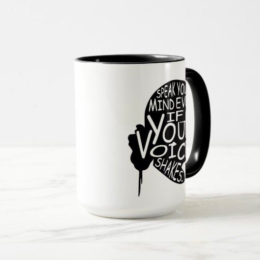 Spreek je geest, zelfs als je stem schreeuwt mok (Voorkant rechts)