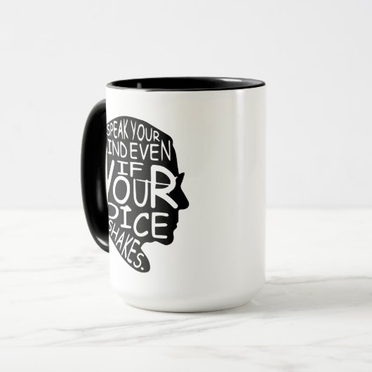 Spreek je geest, zelfs als je stem schreeuwt mok (Voorkant links)