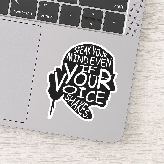 Spreek je geest zelfs als je stem schreeuwt sticker (Detail)