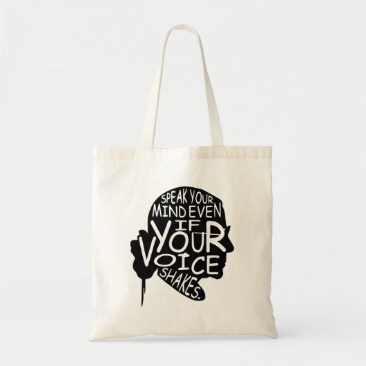 Spreek je geest zelfs als je stem schreeuwt tote bag (Voorkant)