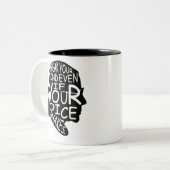 Spreek je geest zelfs als je stem schreeuwt tweekleurige koffiemok (Voorkant links)