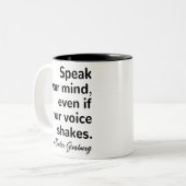 Spreek je geest, zelfs als je stem schreeuwt tweekleurige koffiemok (Voorkant links)