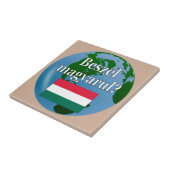 Spreek je Hongaars? Markering en wereldbol Tegeltje (Zijkant)