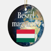 Spreek je Hongaars? Vlag & aarde Keramisch Ornament (Links)