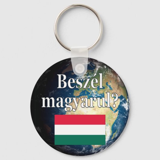 Spreek je Hongaars? Vlag & aarde Sleutelhanger (Voorkant)