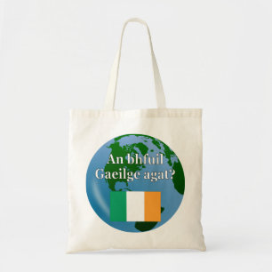 Spreek je Iers? Markering en wereldbol Tote Bag