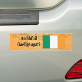 Spreek je Iers? Vlag bf Bumpersticker (Op auto)