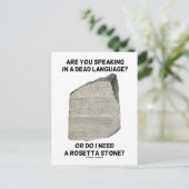 Spreek je in een dode taal of heb ik die nodig? briefkaart (Staand voorkant)