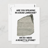 Spreek je in een dode taal of heb ik die nodig? briefkaart (Voorkant / Achterkant)