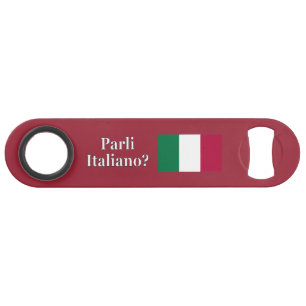 Spreek je Italiaans? in het Italiaans. Vlag wf Speed Flessenopener