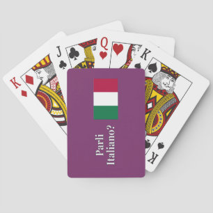 Spreek je Italiaans? in het Italiaans. Vlag wf Speelkaarten