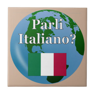 Spreek je Italiaans? Markering en wereldbol Tegeltje