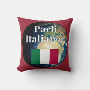 Spreek je Italiaans? Vlag & aarde Kussen