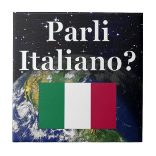 Spreek je Italiaans? Vlag & aarde Tegeltje