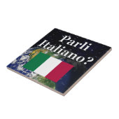 Spreek je Italiaans? Vlag & aarde Tegeltje (Zijkant)