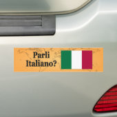 Spreek je Italiaans? Vlag bf Bumpersticker (Op auto)