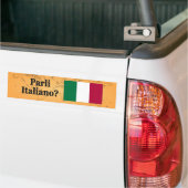 Spreek je Italiaans? Vlag bf Bumpersticker (Op Truck)