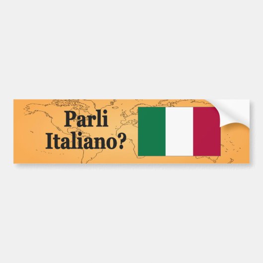 Spreek je Italiaans? Vlag bf Bumpersticker (Voorkant)