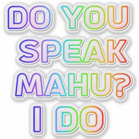 Spreek je mahu? sticker (Voorkant)