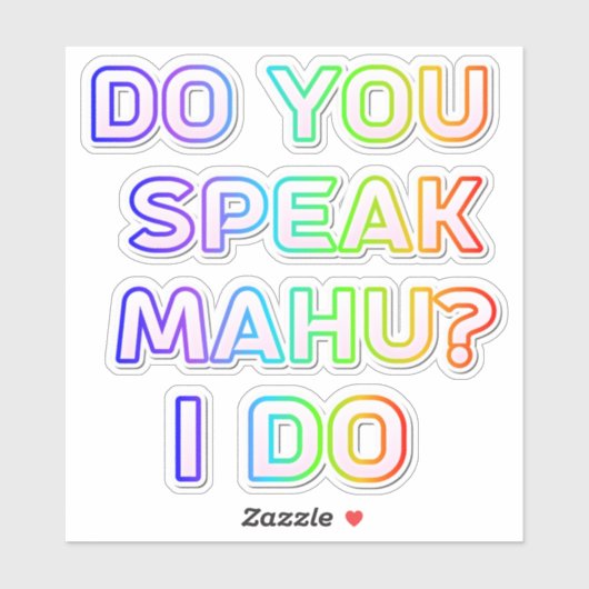 Spreek je mahu? sticker (Vel)