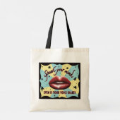 Spreek je mening, stem, activist tote bag (Achterkant)
