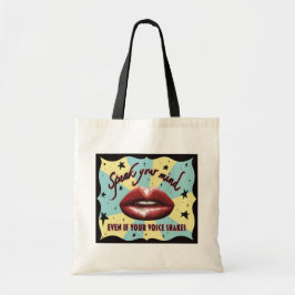 Spreek je mening, stem, activist tote bag