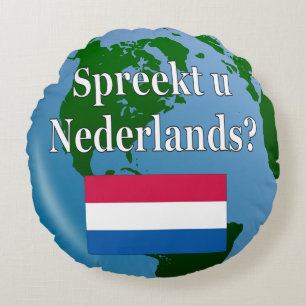 Spreek je Nederlands? Markering en wereldbol Rond Kussen