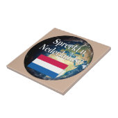 Spreek je Nederlands? Vlag & aarde Tegeltje (Zijkant)