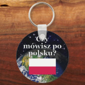 Spreek je Pools? Vlag & aarde Sleutelhanger (Voorkant)